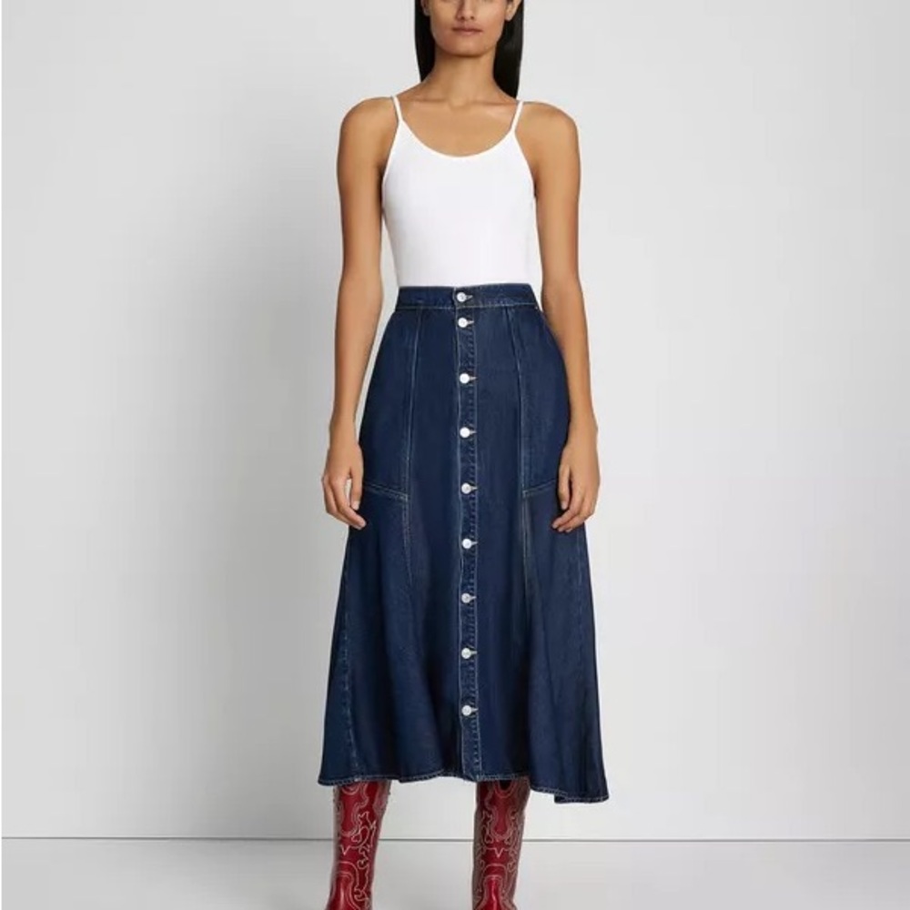 7 For All Mankind NWT Lustre Midi Skirt
